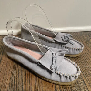 J.Crew Light Blue Soft unlined suede moccasin loafers size 5.5